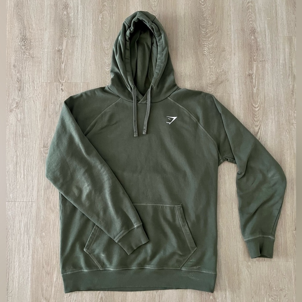 Mens Gymshark Olive Green Hoodie L